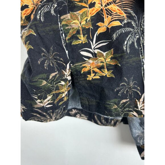 R-Options Men's Hawaiian Style Black Tropical Button-Up Shirt XL 100% Cotton - Picture 7 of 11